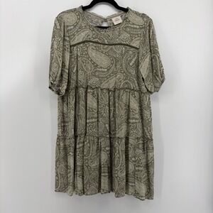 Paisley Print Green Dress